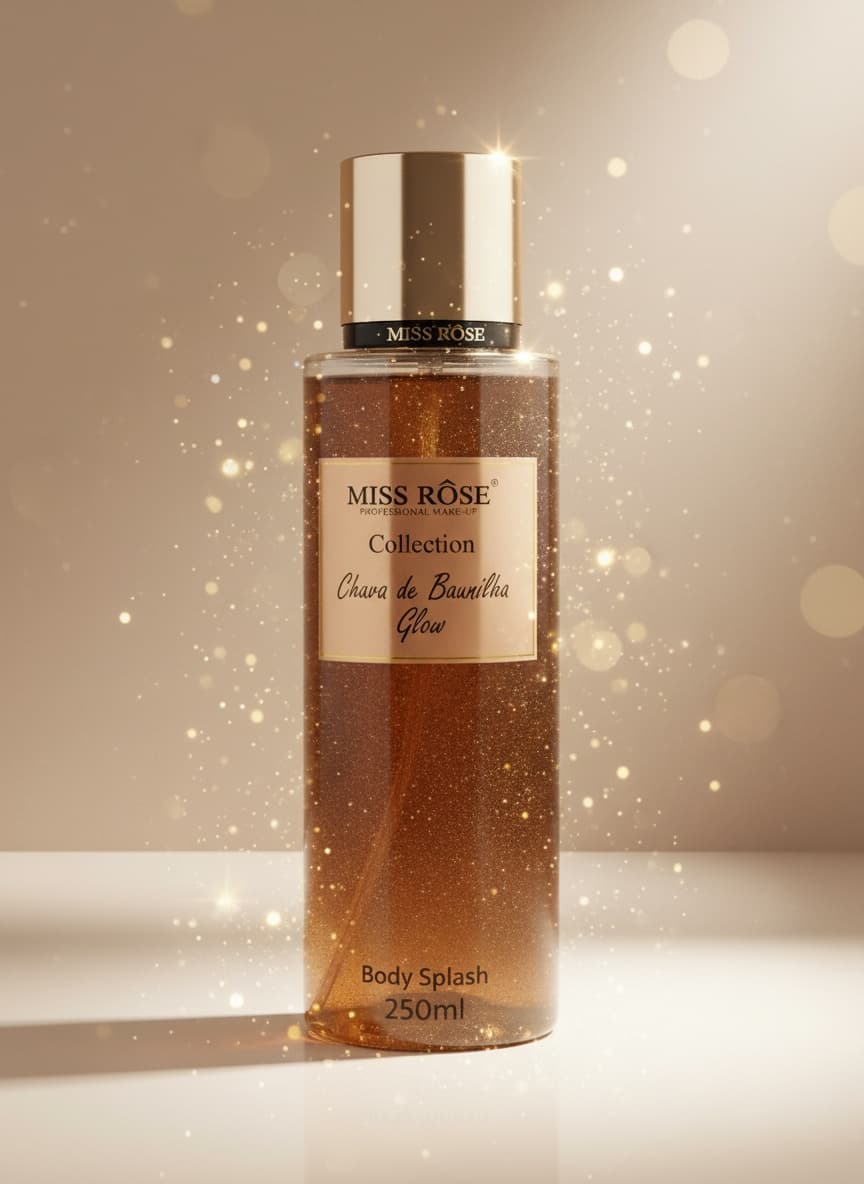 Body Splash Miss Rose Collection Chuva de Baunilha Glow 250ml Iluminador Corporal