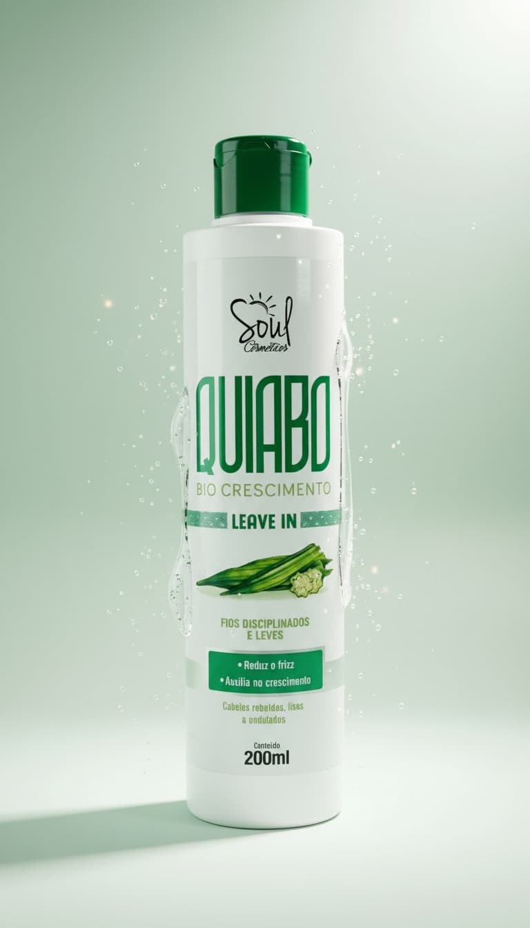 Leave-in Soul Cosmeticos Quiabo Bio Crescimento 200ml Anti Frizz