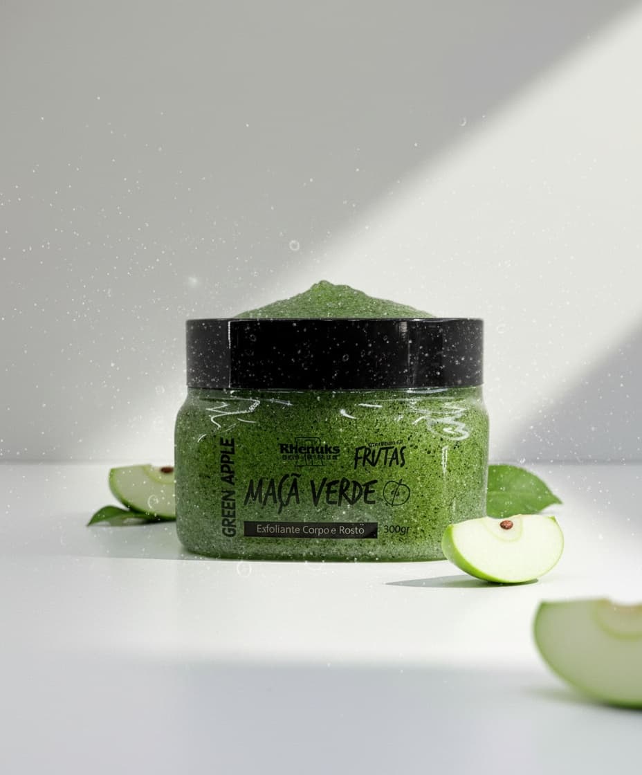Esfoliante Corpo e Rosto Maca Verde Green Apple 300g Rhenuks
