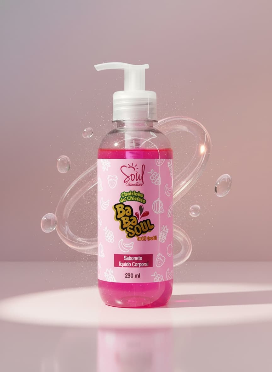 Sabonete Liquido Corporal Babasoul Tutti-Frutti Soul Cosmeticos 180ml