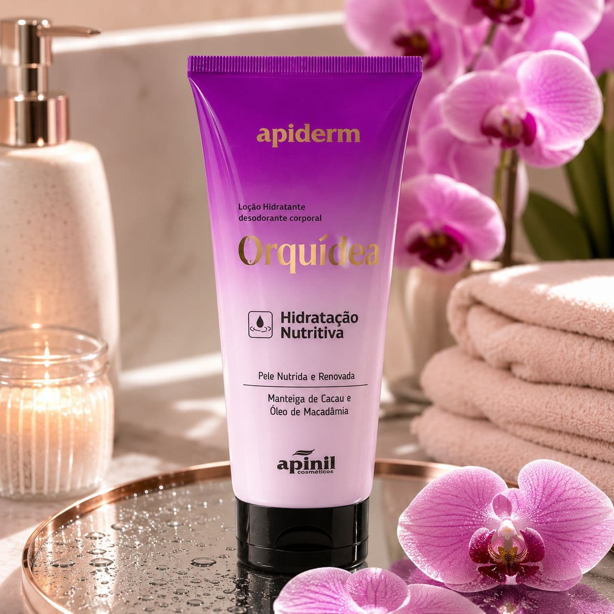 Locao Hidratante Corporal Apiderm Orquidea Hidratacao Nutritiva 190g - imagem 1
