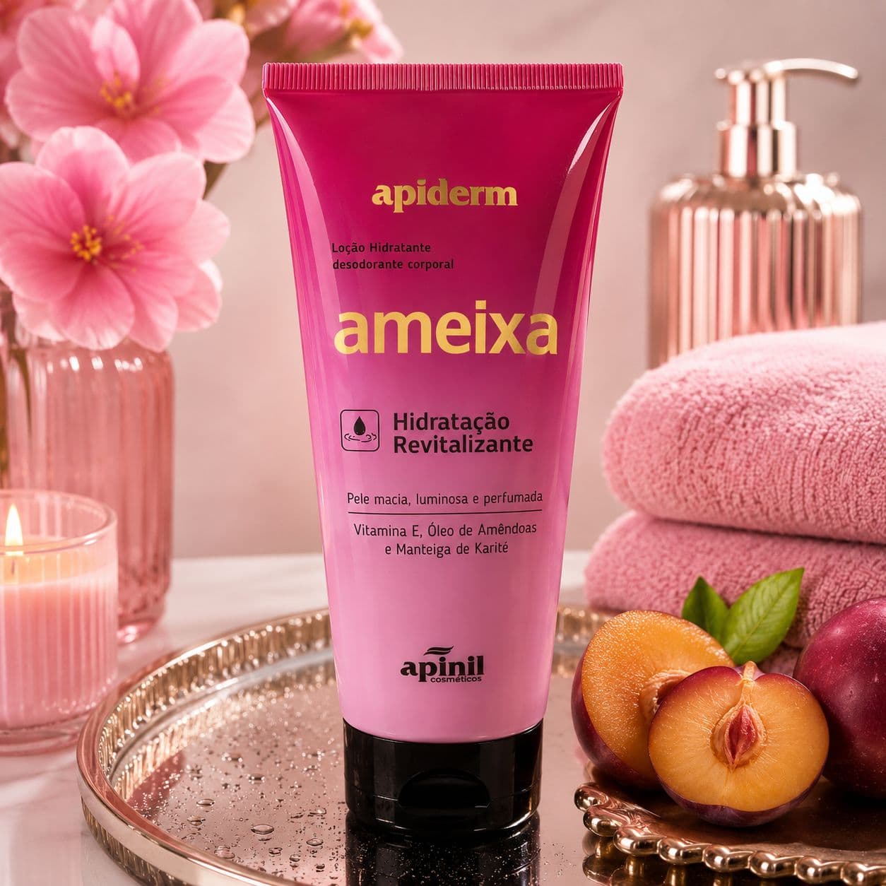Locao Hidratante Corporal Apiderm Ameixa Hidratacao Revitalizante 190g - imagem 1