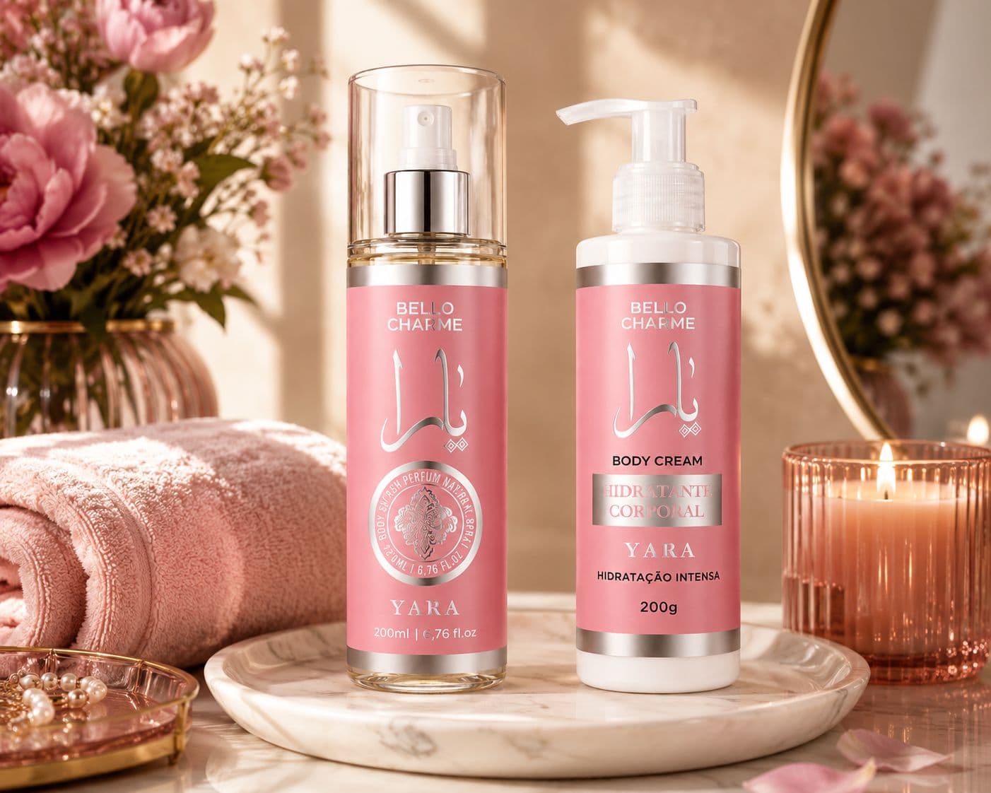 Kit Bello Charme Yara Hidratante Corporal 200g + Body Splash 200ml - imagem 1