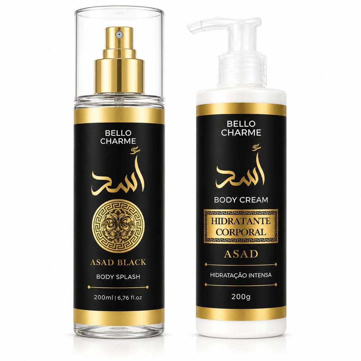 Kit Bello Charme Asad Black Body Splash 200ml + Hidratante Corporal 200g - imagem 1