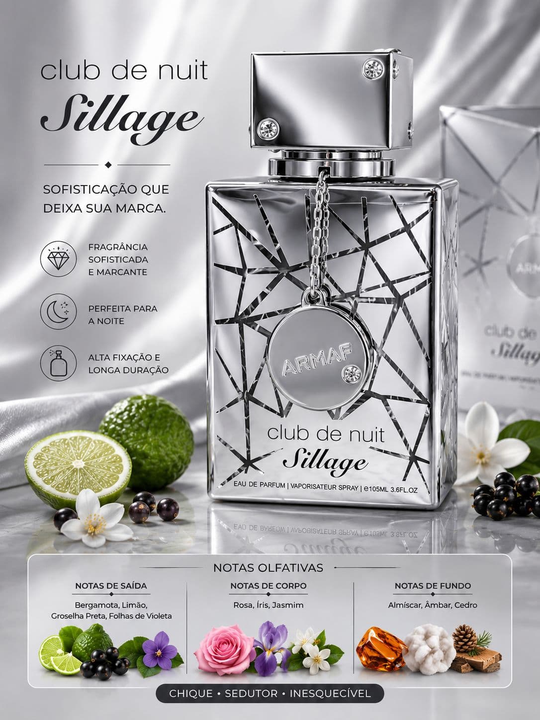 Perfume Club de Nuit Sillage Armaf Eau de Parfum | Sofisticação Intensa e Elegância Moderna ✨ - imagem 1