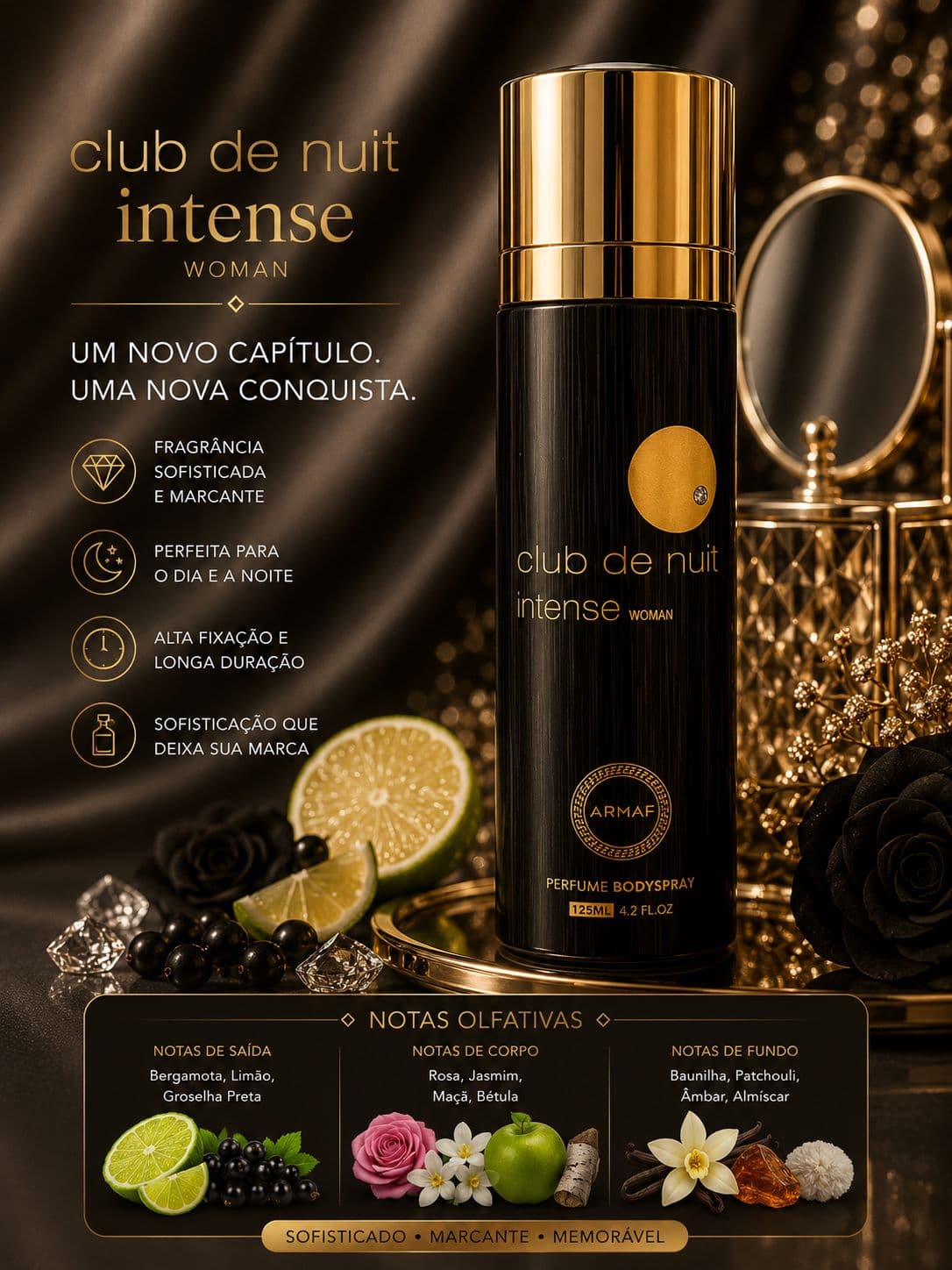 Body Spray Club de Nuit Intense Woman Armaf | Elegância Intensa e Feminilidade Marcante 🖤 - imagem 1